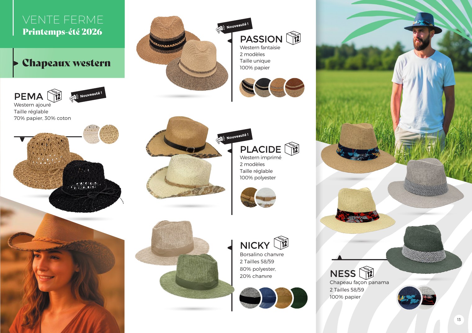 Chapeaux western de la collection été